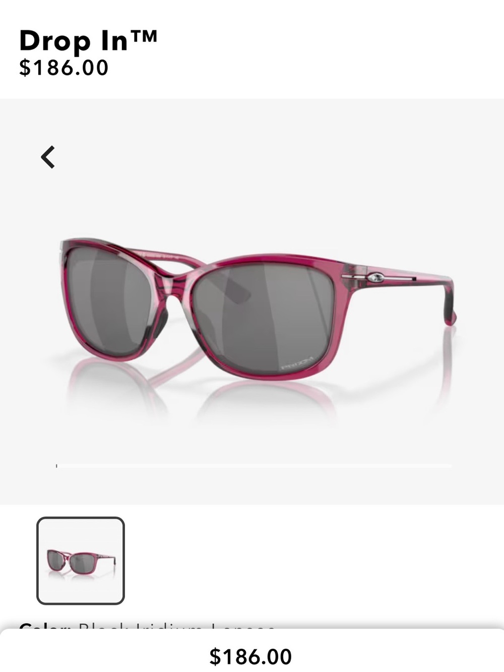 Oakley Translucent Purple/ Red Frame Sunglasses with Gray Lenses